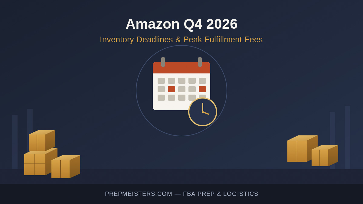 Amazon Q4 2026 inventory deadlines and peak fulfillment fees